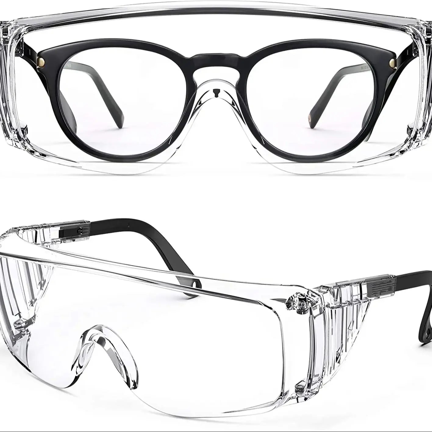 Clear Safety Glasses, Splash Proof Goggles with Anti Fog, Lab Protective Goggles, Lightweight Protective Eyewear Over Glasses Im