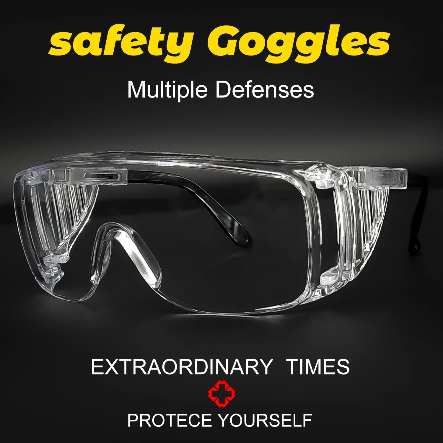 Clear Safety Glasses, Splash Proof Goggles with Anti Fog, Lab Protective Goggles, Lightweight Protective Eyewear Over Glasses Im