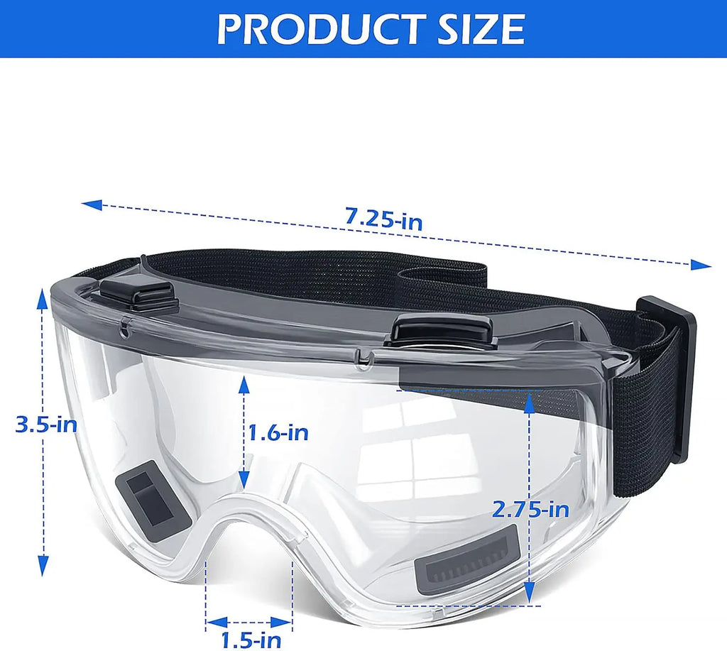 Safety Goggles ANSI Z87.1 Anti-Fog Protective Glasses for Men Women Lab Eye Protection