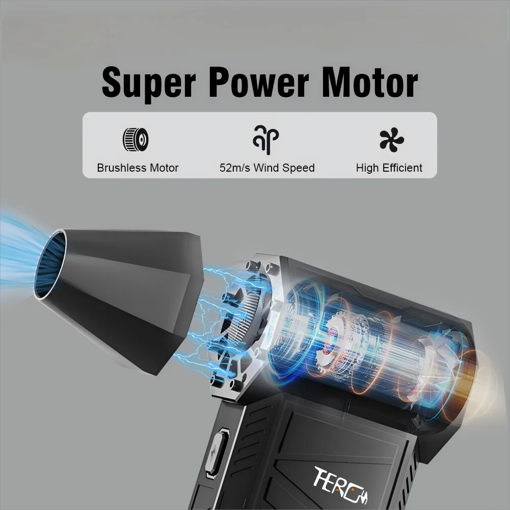 X3Pro Mini Turbo Fan jet,Handheld 150000RPM Powerful air Blower Compressed air Duster for Car Dryer/PC/Home/indoor -(Orange)
