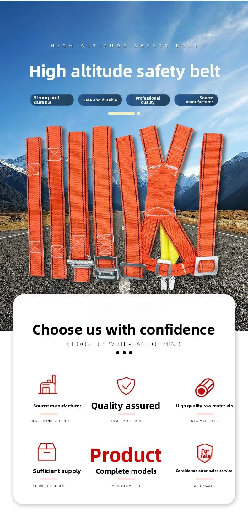 National Standard Double Back Full Body Double Hook Buffer Safety Belt European Five Point High-altitude Work Safety Belt