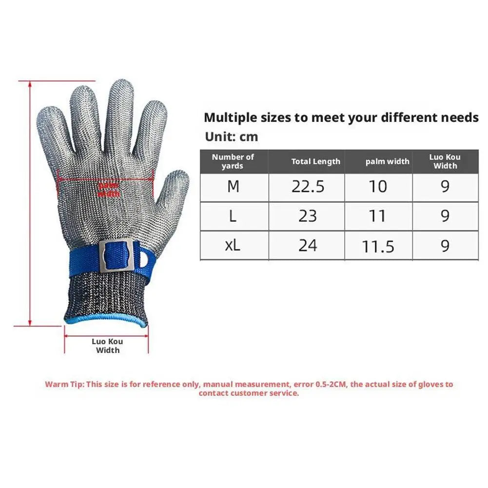 Anti-cut Gloves Safety Cut Proof Stab Resistant Stainless Steel Wire Metal Mesh Butcher Hand Protect Meat Cut-Resistant Gloves