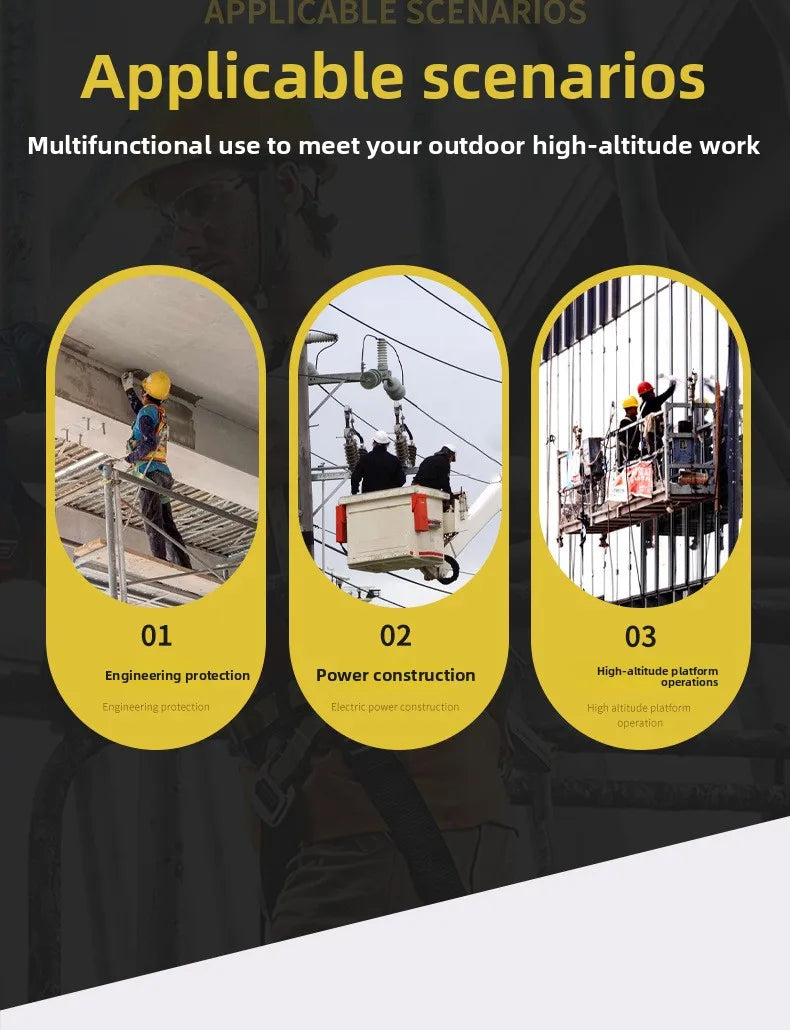 Safety Harness for Work in Height with Safety Rope Belt Carabiner Outdoor Climbing Industrial Full Body Security Protection