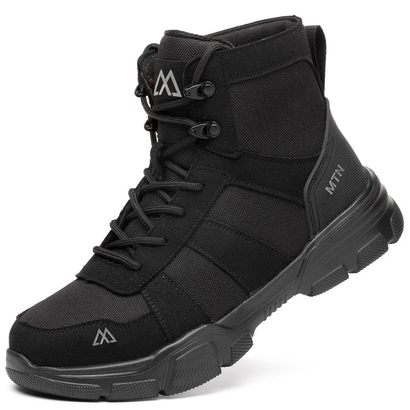 Men Industrial Steel-Toe Work Shoes- Breathable Anti-Smash Protection