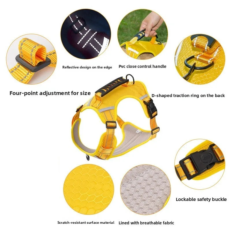Pet Harnesses Leash Small Medium and Large Dog Vest Type Reflective Explosion-proof Harness
