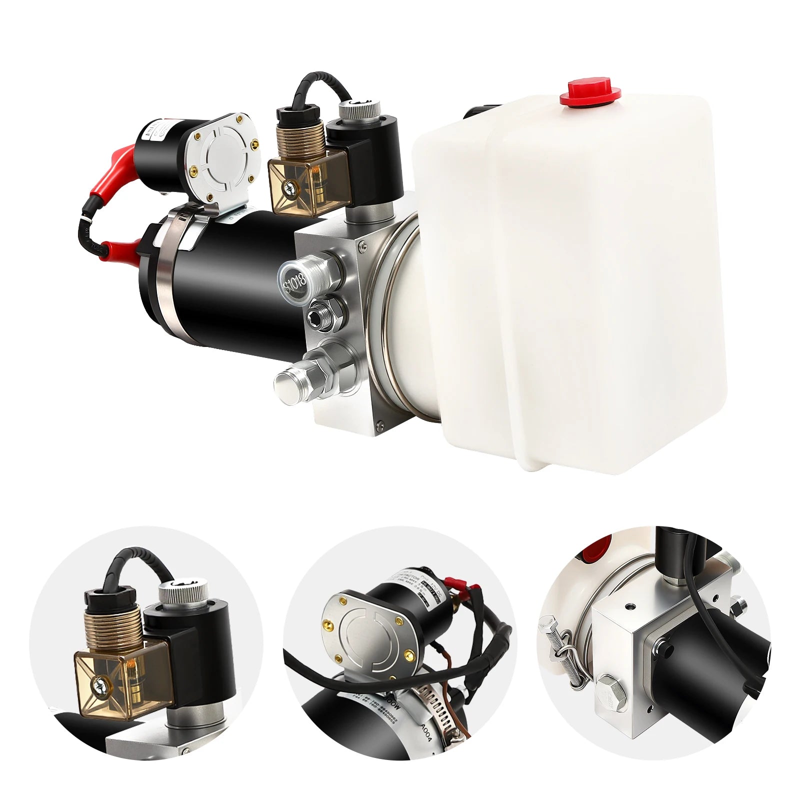 Hydraulic Pump for Dump Trailer, 12V Hydraulic Power Unit , 800W Single Acting Dump Truck Hydraulic Pump Remote Control 1.5L