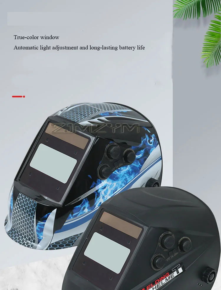 Large View Welder Protect Mask Automatic Dimming Welding Facemask 4 Sensors Solar Cell Powered Grinding Welding Cutting Helmet