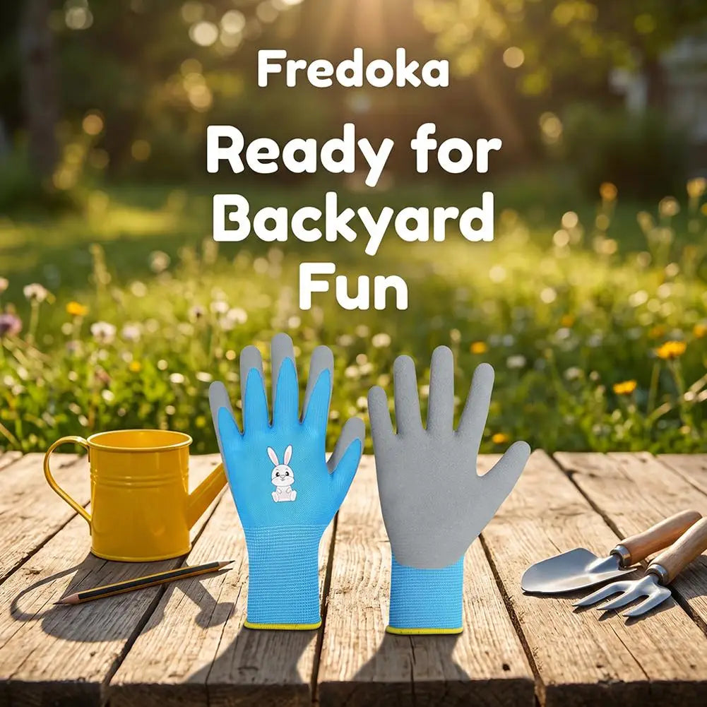 Kids Durable Waterproof Garden Work Gloves Non-Slip Children Safety Yard Work Gloves Portable Garden Supplies Gardening Gloves