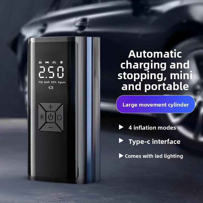 Wireless Portable Air Compressor 150PSI Electric Tire Inflator with LED Light Digital LCD Display for Car Bicycle Fast Air Pump