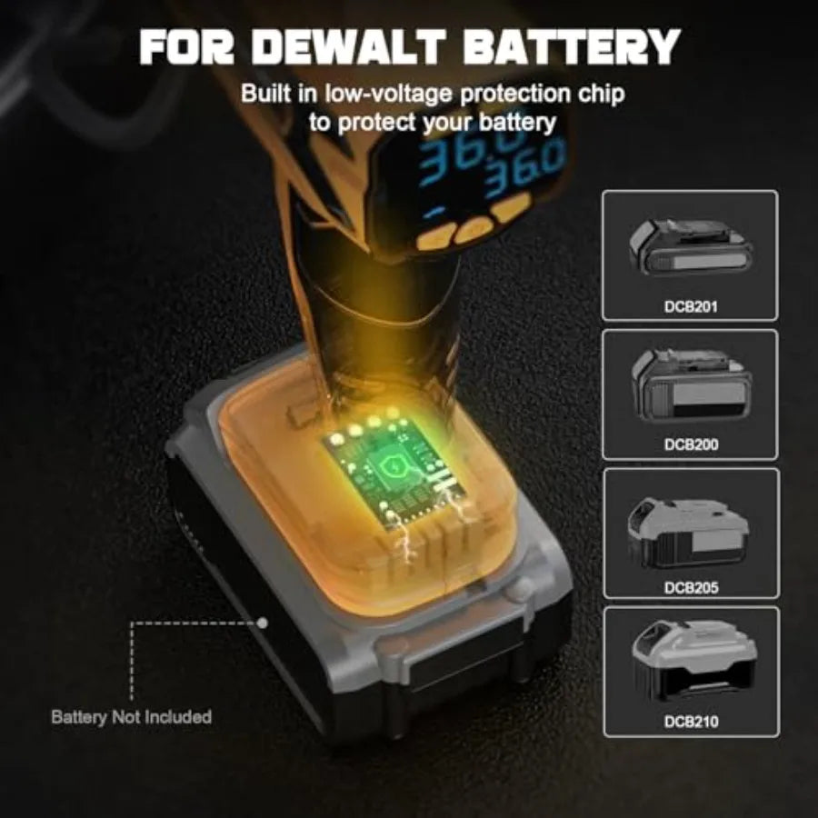 Tire Inflator Air Compressor Compatible with DeWalt 20V Battery Power, 160PSI Cordless Portable Electric Air Pump with Digital