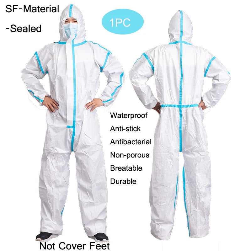 Disposable Breathable Dustproof Water Oil Resistant Work Safety Overall Anti Dust Spary Painting Decorating Labour Coverall Suit