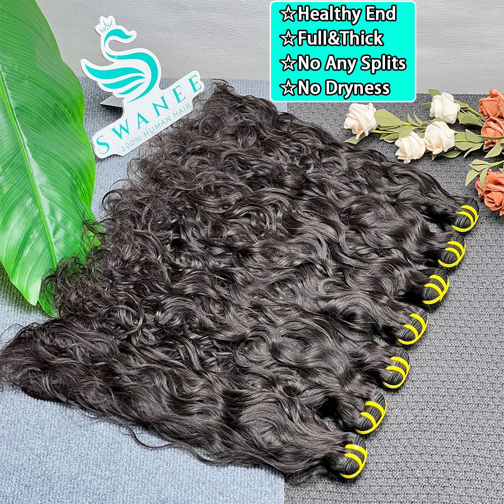 1/3/4 Bundles Natural Wave Human Hair Weave Bundles Wavy Hair Extension 100% Remy Human Hair Water Wave 100g/PCS