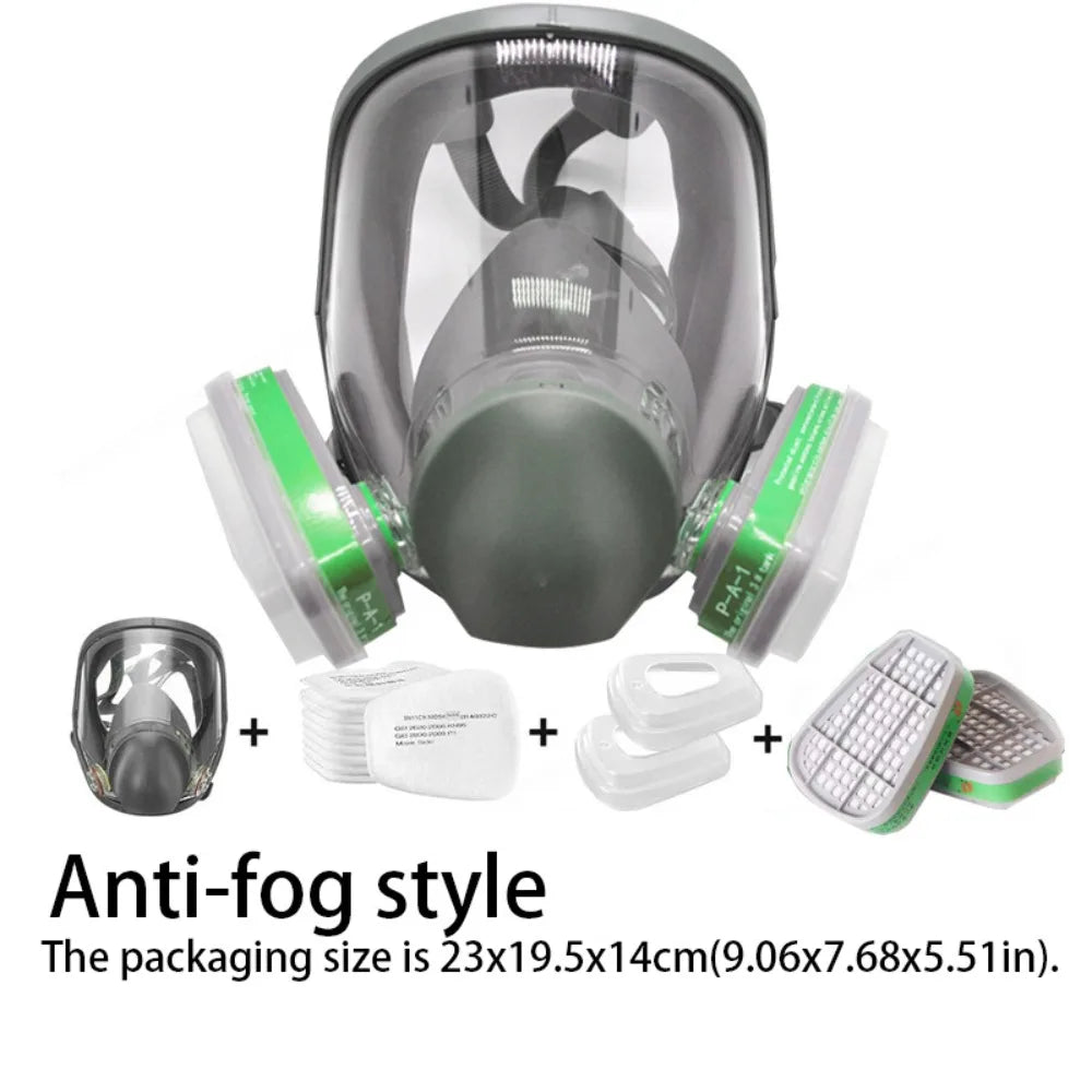 7 In 1 Set Industrial Mask Silicone Mask Large View Spray Paint Respirator Full Facepiece Dust Filter Full Face Mask