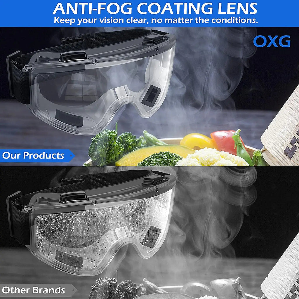 Safety Goggles ANSI Z87.1 Anti-Fog Protective Glasses for Men Women Lab Eye Protection