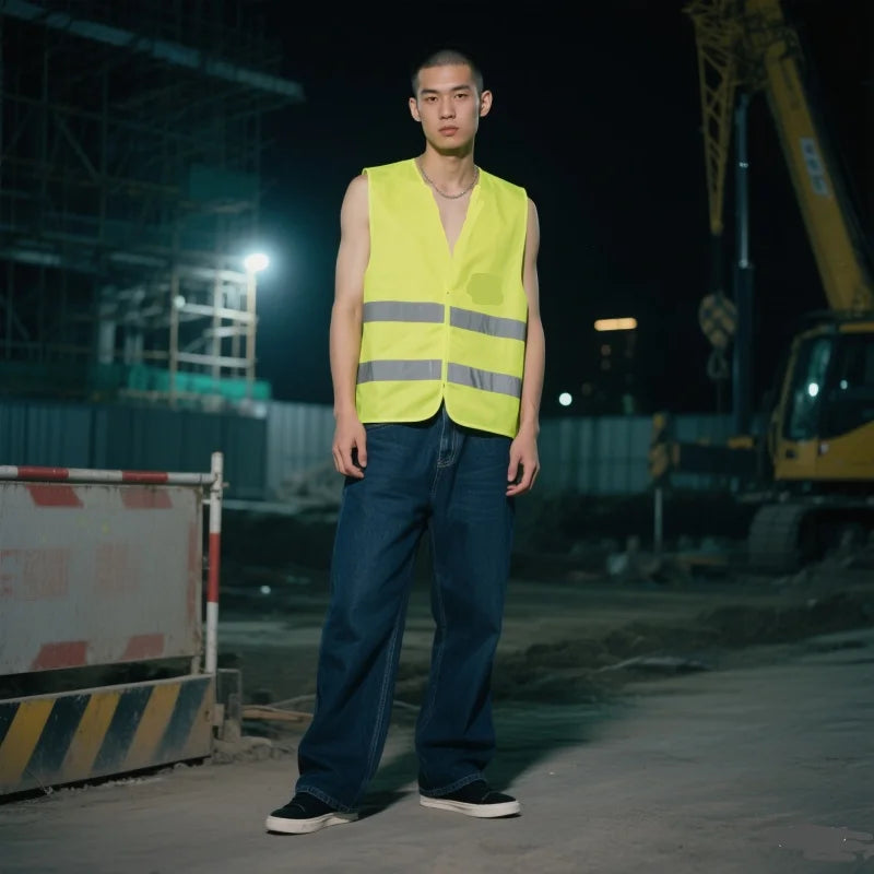 High Visibility Yellow Traffic Safety Reflective Vest Outdoor for Car Use Ideal for Running Cycling and Outdoor Sports 360Degree