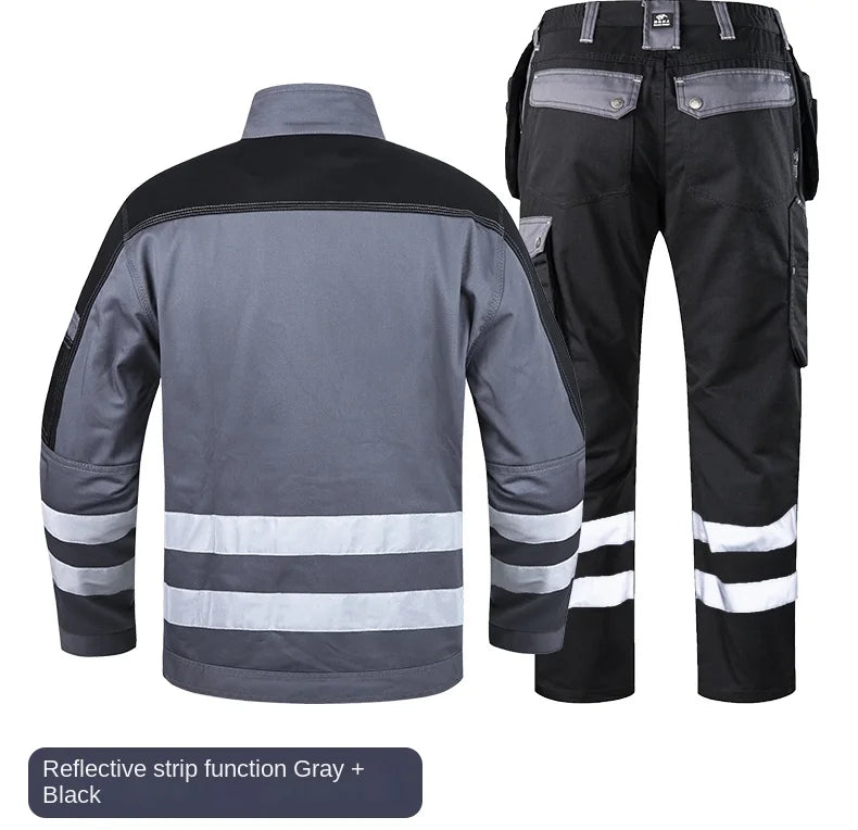 2026 New Work Clothes Men Construction Reflective Safety Coveralls Welding Suit Car Repair Workshop Mechanic Plus Size Clothes