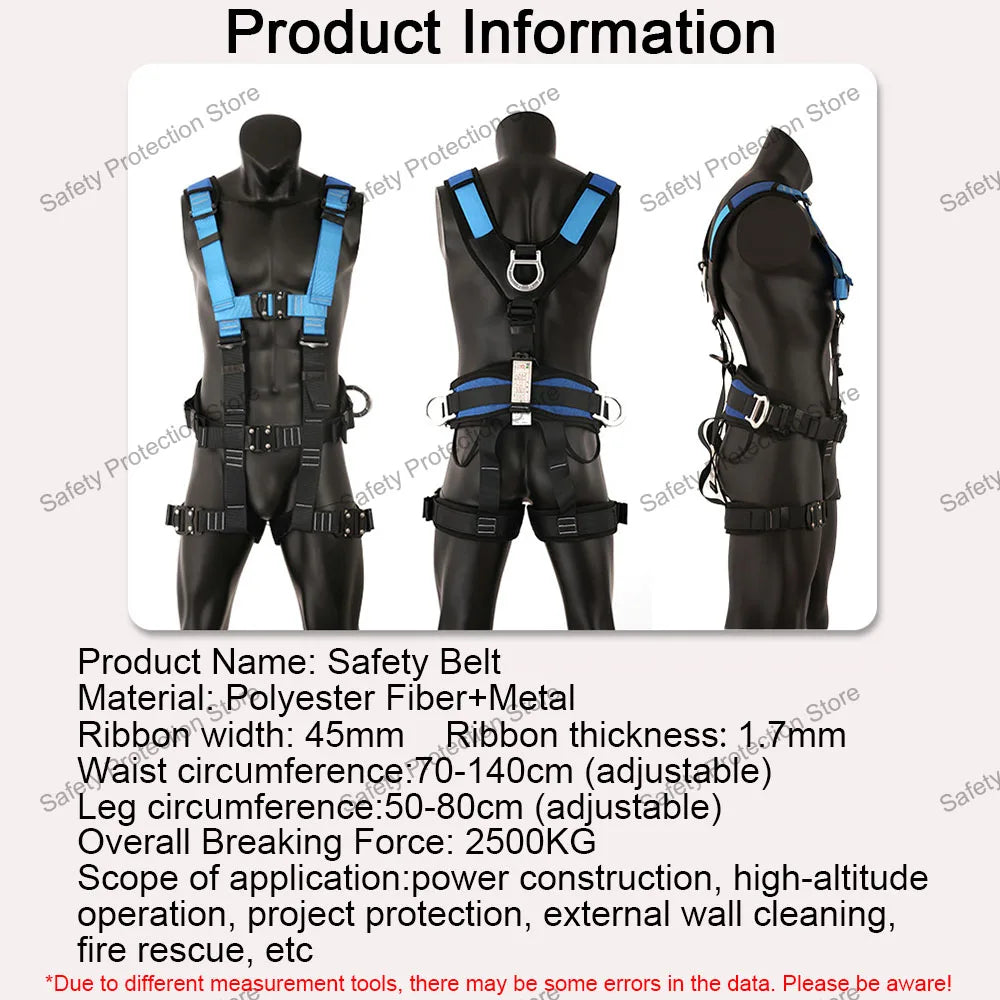 Full Body Outdoor Climbing Safety Harness Aerial Work Construction Safety Belt Rock Mountaineering Protection Survival Equipment