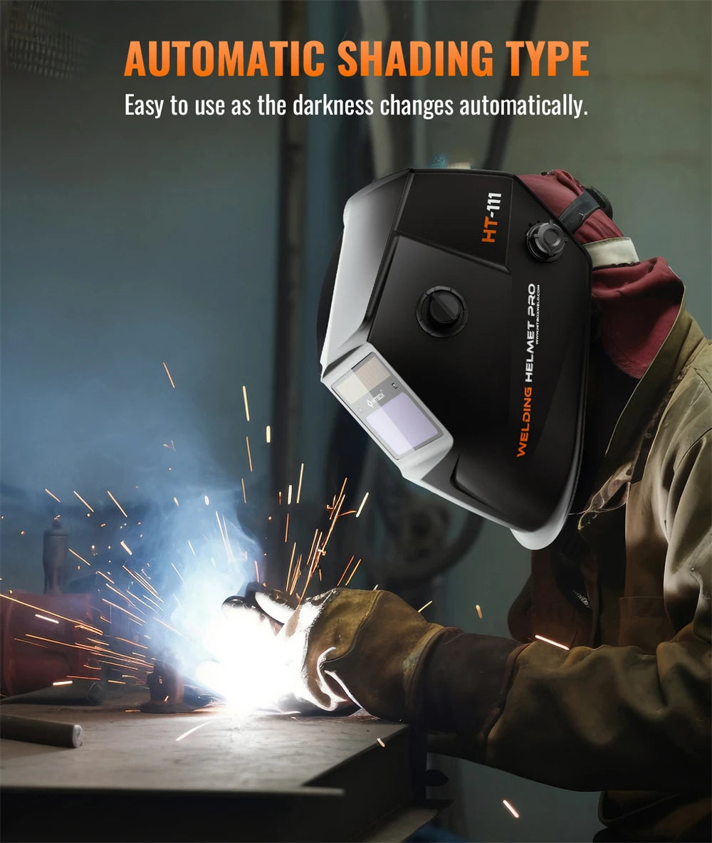 HITBOX Welding Helmet Auto Darkening Welding Mask For TIG MIG ARC Welder Machine Large View True Color DIN9-13 93*43MM Vision
