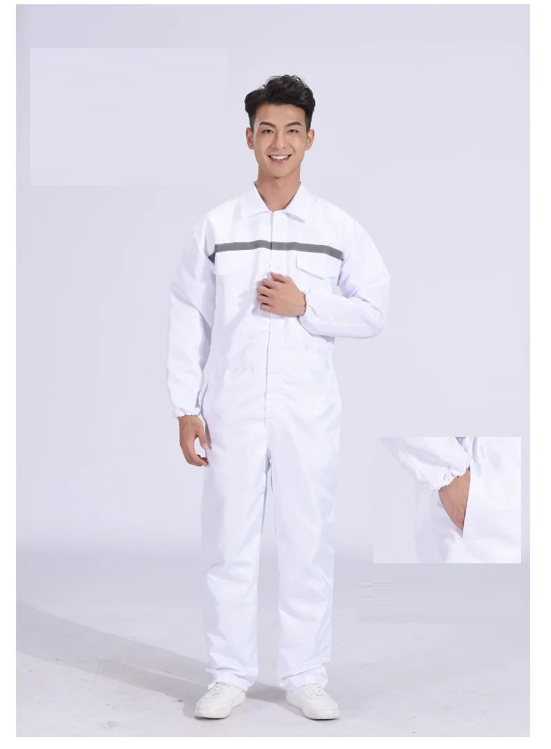 Reflective safety work overall Hi VIS painter working jumpsuit auto repairman mechanical labor coverall warehouse staff coverall