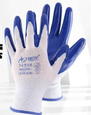 12 Pairs HighQuality Waterproof and Oil Resistant Industrial Work Gloves Gardening Gloves Stab Resistant Labor Protection Gloves
