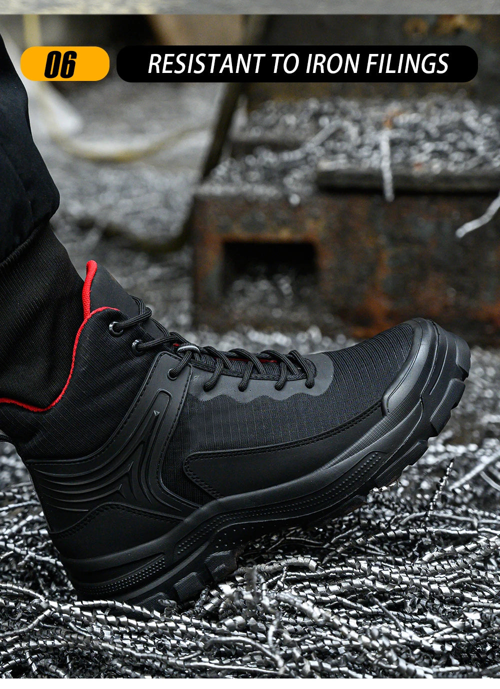 Men's Steel Toe Safety Shoes Anti-Strike Mid-Calf Protection Outdoor Safety Boots Industrial Work Footwear Comfortable Breathabl