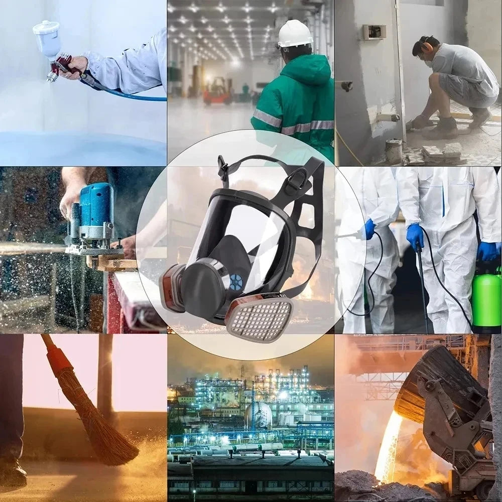 6800 Anti-Fog Gas Mask Full Face Industrial Painting Spraying Respirator Safety Work Filter Dust Proof Formaldehyde Protection