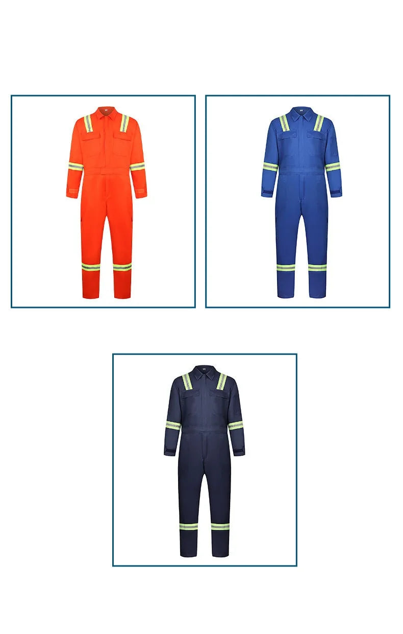 Hi Vis Work Overall Auto Repair Workshop Welding Suit Mechanic Uniform Coal Miner Mariner Porter Coverall Reflective Safety Suit