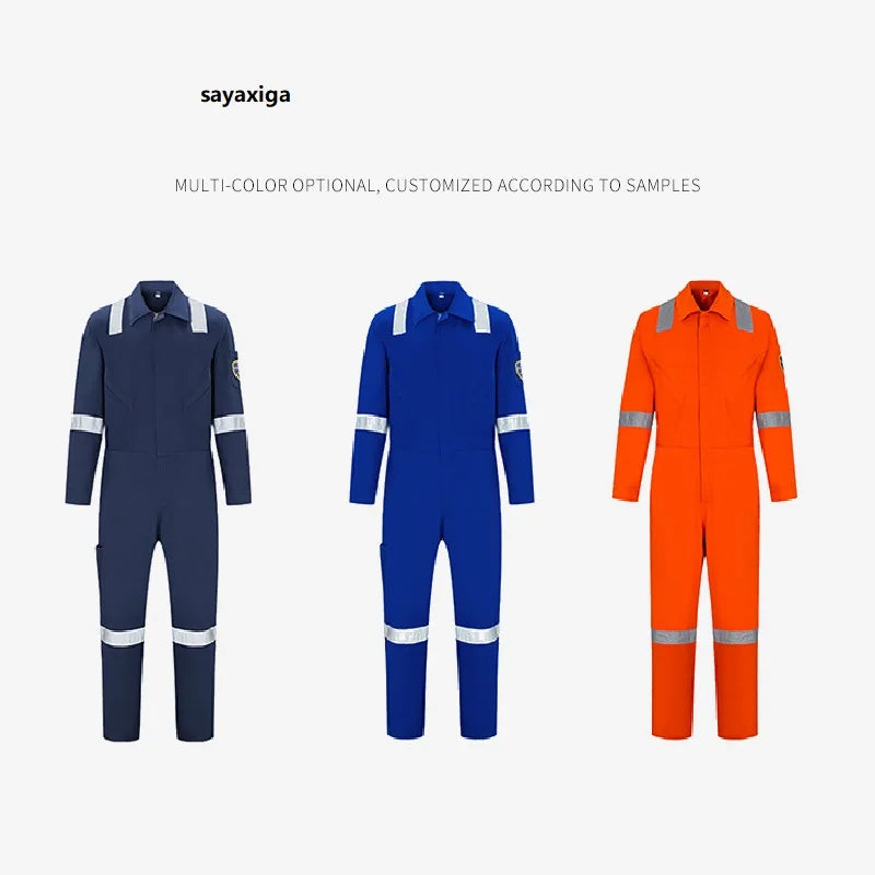High Temperature Resistant Uniform Anti-static Flame Resistant Coveralls Hi Vis Safe Clothing Cotton Work Overall Welding Suit