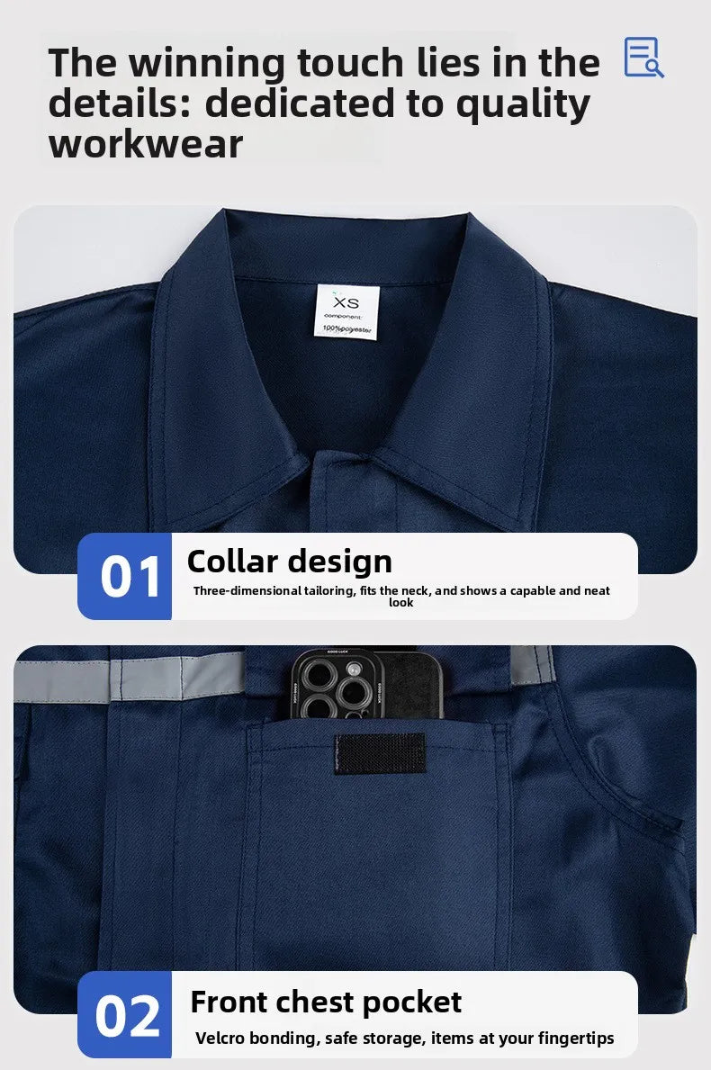 Men's reflective overalls, wear-resistant and dirt-resistant, shipyard workshop construction safety and labor protection overall