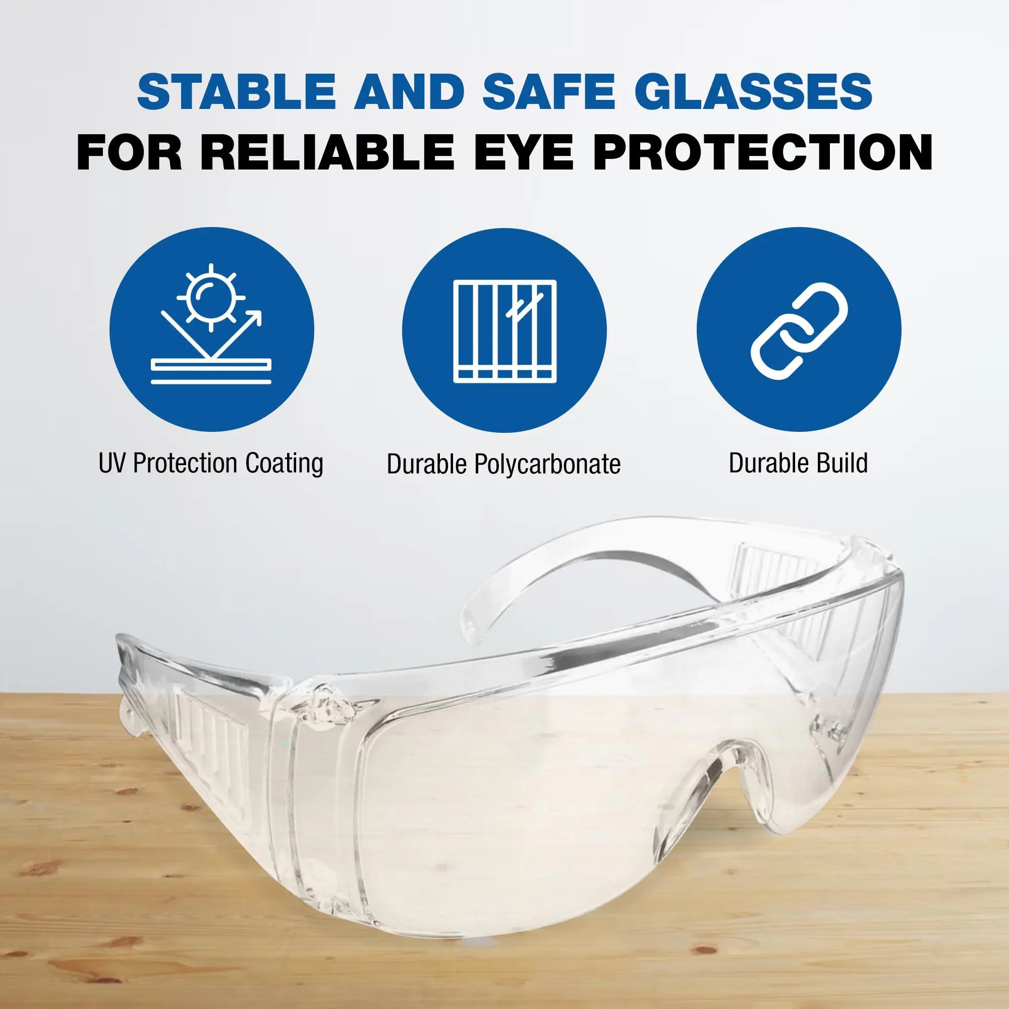 Safety Glasses For Men & Women | Ansi Z87 Safety Glasses For Shooting Lab Goggles For Safety | Safety Goggles - 1 Pack Clear