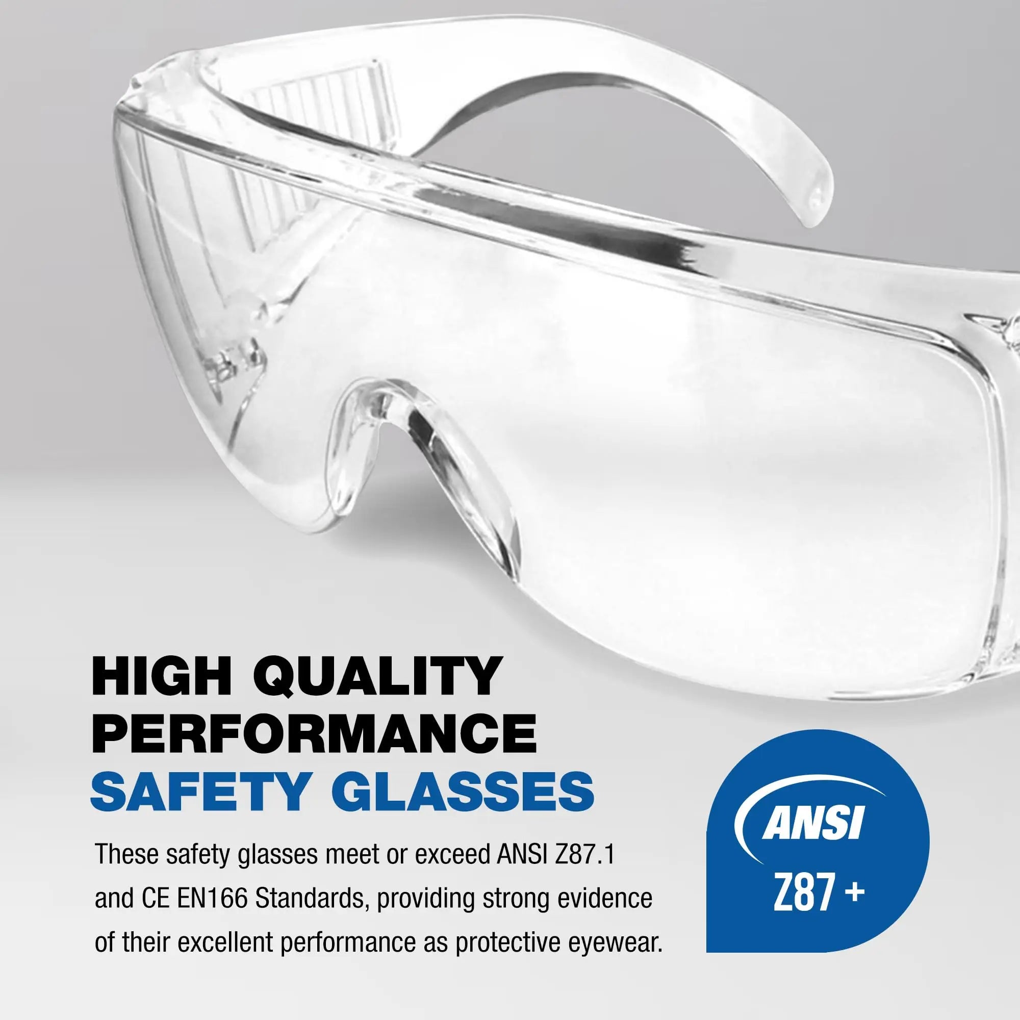 Safety Glasses For Men & Women | Ansi Z87 Safety Glasses For Shooting Lab Goggles For Safety | Safety Goggles - 1 Pack Clear