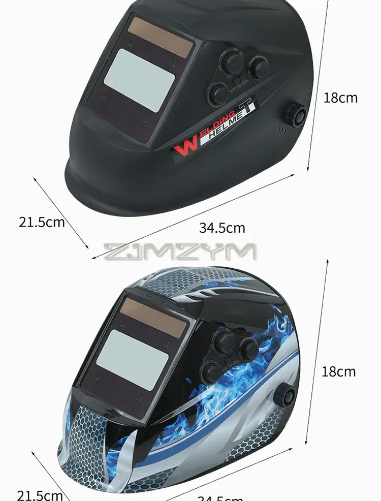 Large View Welder Protect Mask Automatic Dimming Welding Facemask 4 Sensors Solar Cell Powered Grinding Welding Cutting Helmet