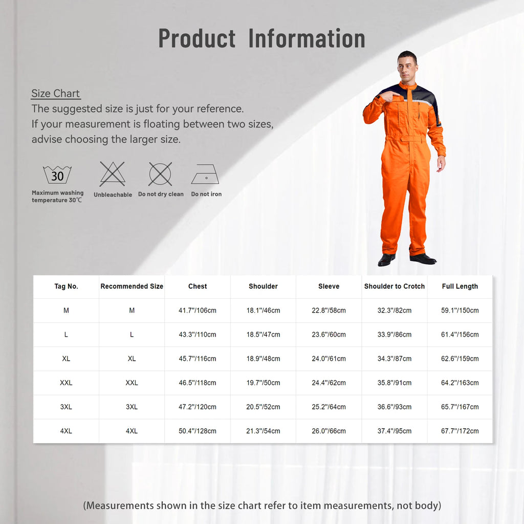 Mens Wear Resistant Anti-static Protective Jumpsuit Workwear Multi-pocket Reflective Straps Full-body Coveralls Workshop Uniform