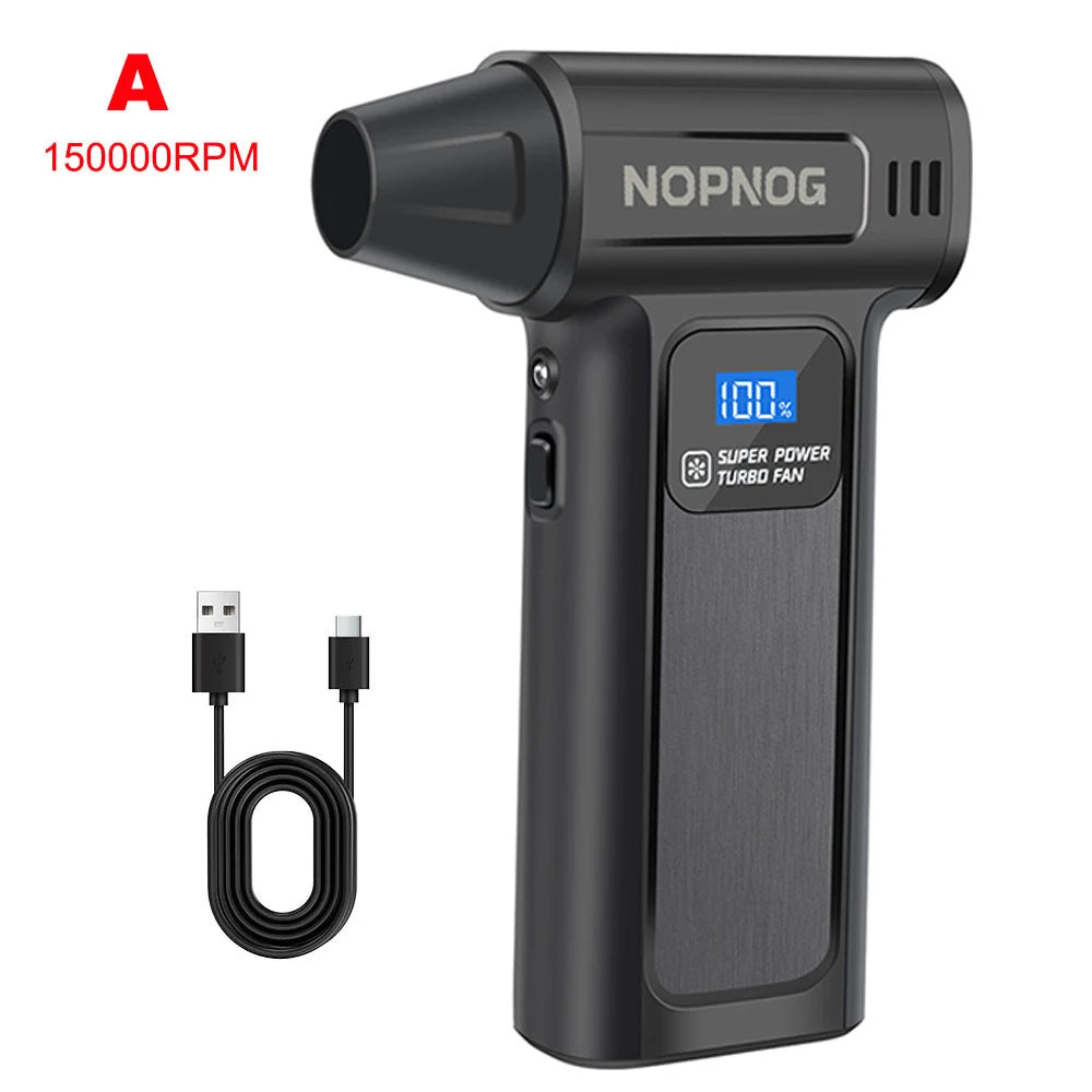 Portable Air Compressor For Car Snow Blowing Dust Removal Turbo Blower Fan Air Duster Camping BBQ Blower Inflator 130/150K RPM