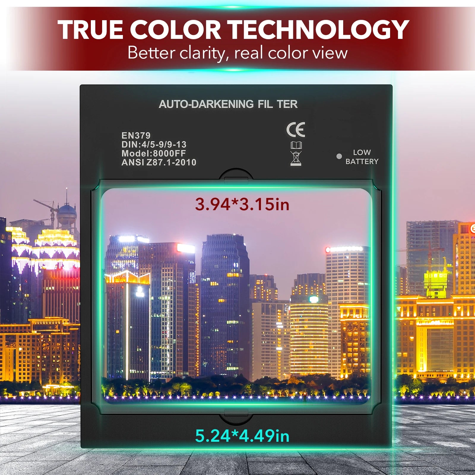Panoramic View Welding Helmets Auto Darkening Welding Hood True Color 4 Arc Sensor Welder Mask Large Viewing Wide Shade