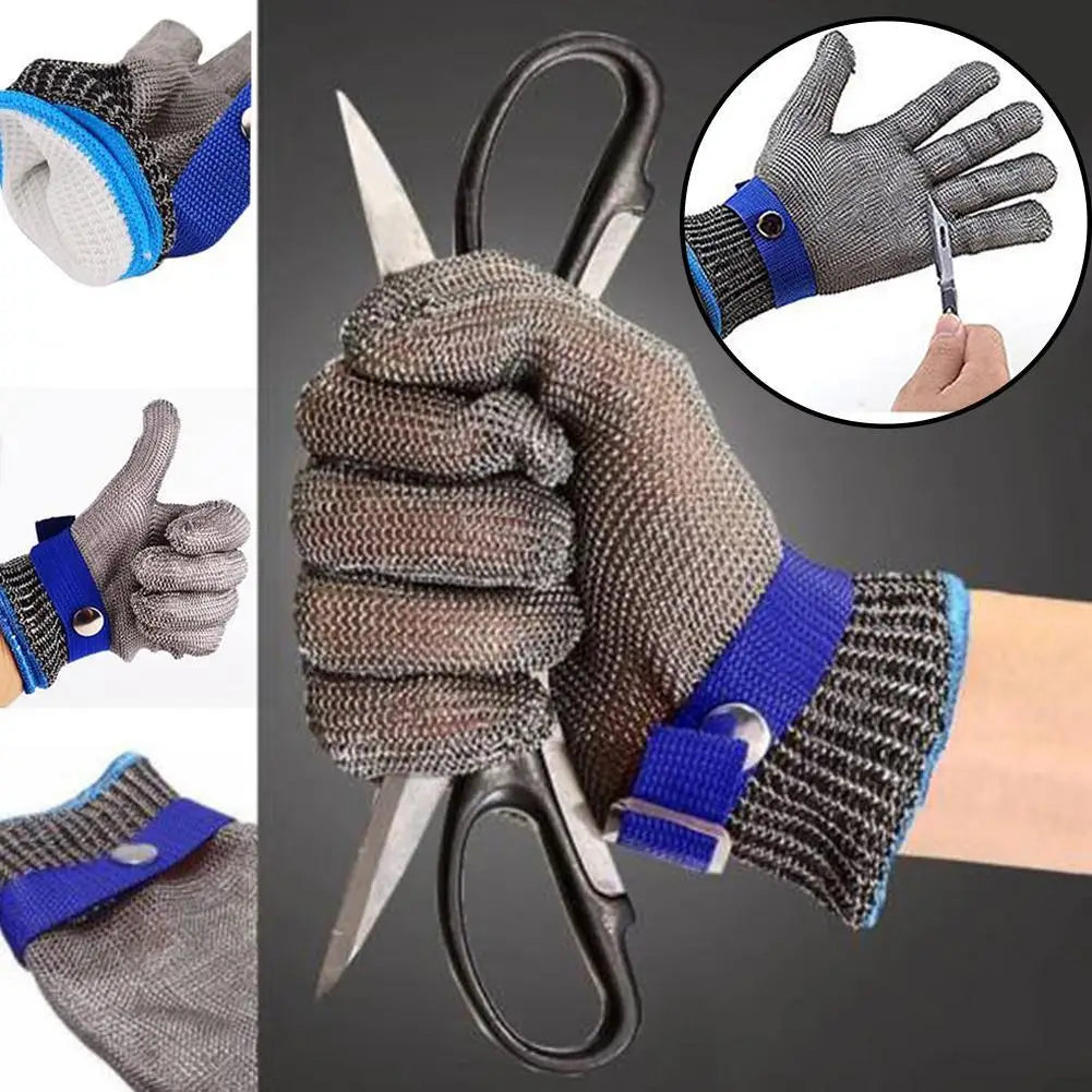Anti-cut Gloves Safety Cut Proof Stab Resistant Stainless Steel Wire Metal Mesh Butcher Hand Protect Meat Cut-Resistant Gloves