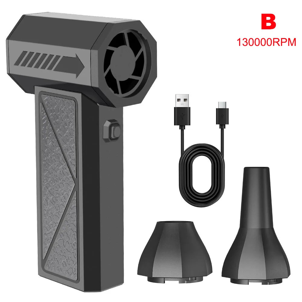 Portable Air Compressor For Car Snow Blowing Dust Removal Turbo Blower Fan Air Duster Camping BBQ Blower Inflator 130/150K RPM