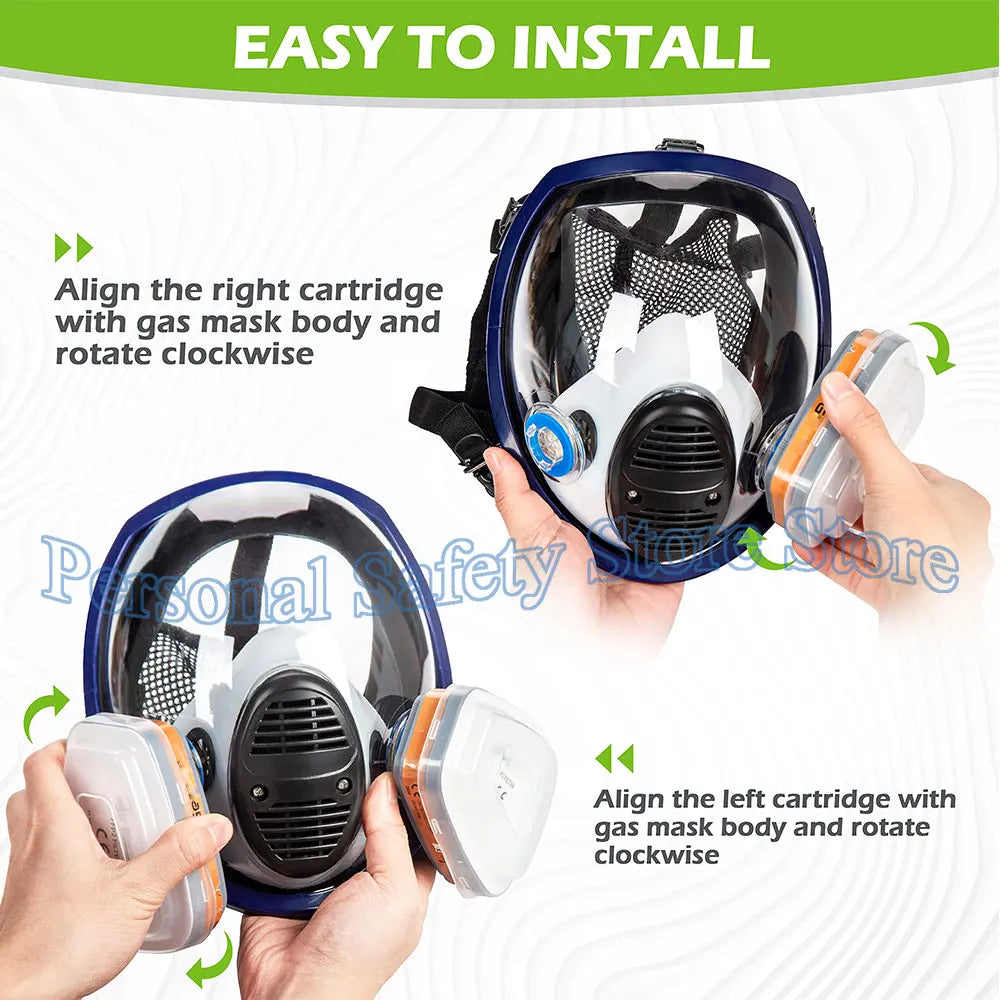 Chemical Gas Mask 6800 Dust Respirator Anti-Fog Full Face Mask Filter For Industrial Acid Gas, Welding Spray Paint Insecticide