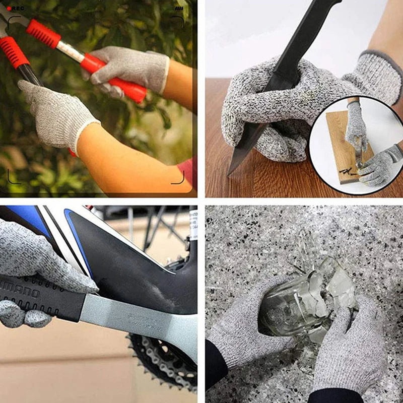 New Anti- Anti-cut Glass Cutting Gloves HPPE Level 5 Safety Anti Cut Gloves High-strength Industry Gardening Multi-Purpose