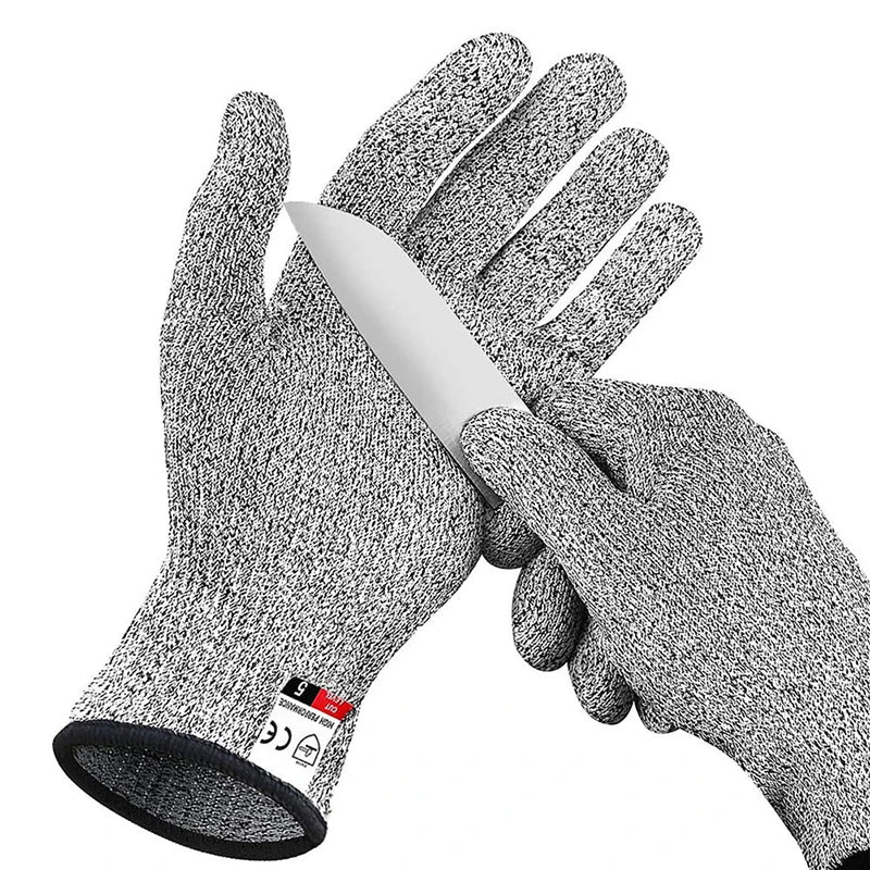 New Anti- Anti-cut Glass Cutting Gloves HPPE Level 5 Safety Anti Cut Gloves High-strength Industry Gardening Multi-Purpose