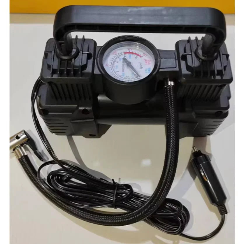 12V 150PSI Car Bicycle Motorcycle Electric Tire Inflator Air Pump Air Compressor Dual Cylinder Inflatable Tools With LED Light