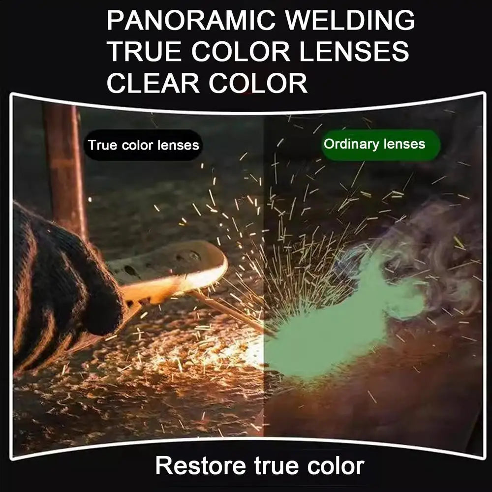 Auto Darkening Welding Mask For Arc Weld Grind Cut Solar Power Welder Mask True Color Lens Large View Welding Helmet