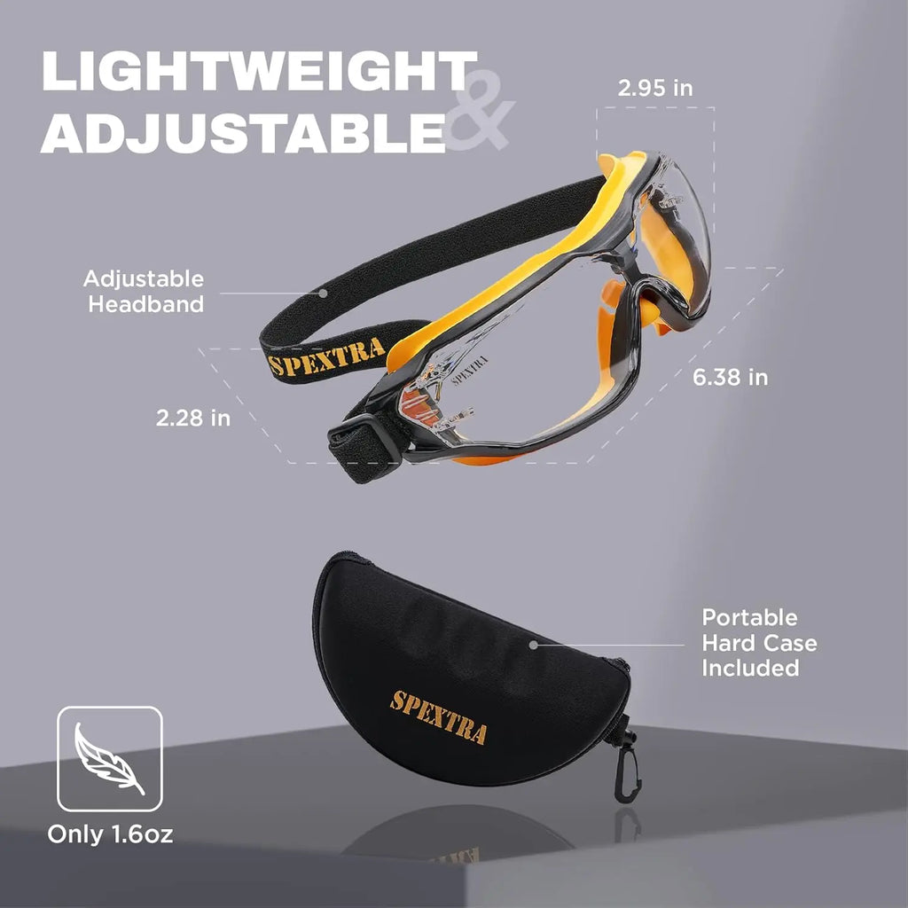 Anti-Fog Safety Goggles with Clear Lens, ANSI Z87.1 Impact and UV Protection for Lab Use