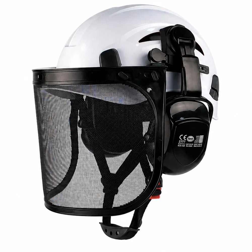 CE ANSI 3 in 1 Forestry Safety Helmet with Face Shield Earmuffs ABS Hard Hat for Logging Chainsaw Brushcutter Trimmer Work Cap