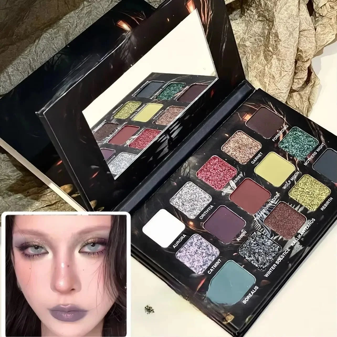 15-Color Underground Eyeshadow Palette Pearlescent Glitter Matte Metallic Halloween Makeup Look Suitable