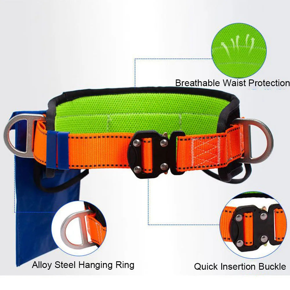 Single Waist Work Safety Belt High-altitude Work Harness Outdoor Rock Climbing Electrician Construction Protective Safety Rope