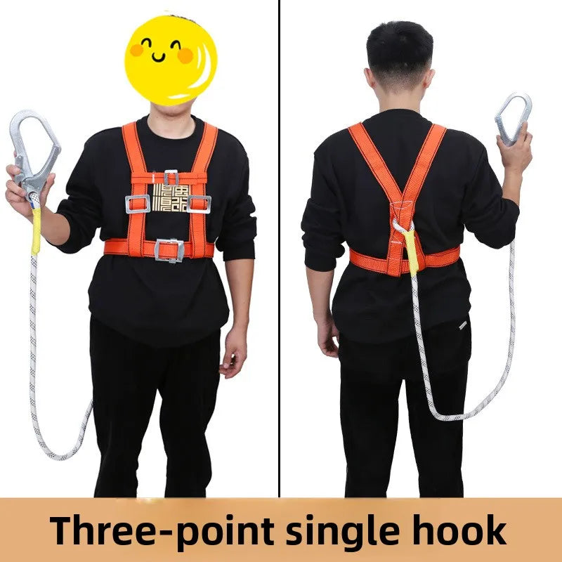 National Standard Double Back Full Body Double Hook Buffer Safety Belt European Five Point High-altitude Work Safety Belt