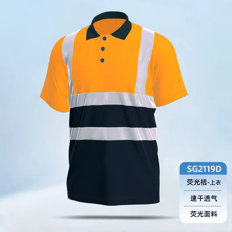 Hi Vis safety work clothes polo shirt safety Cargo pants work trousers Mechanic's repairman Working Shirt with trousers Coverall