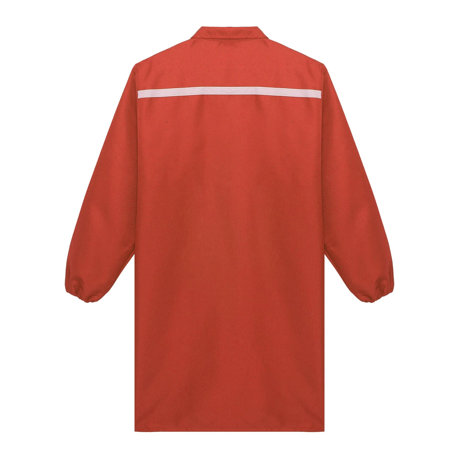 Mens Womens Factory Workshop Uniform Long Sleeve Pockets Button-up Coverall Reflective Strips Long Workwear Wear-resistant Coat