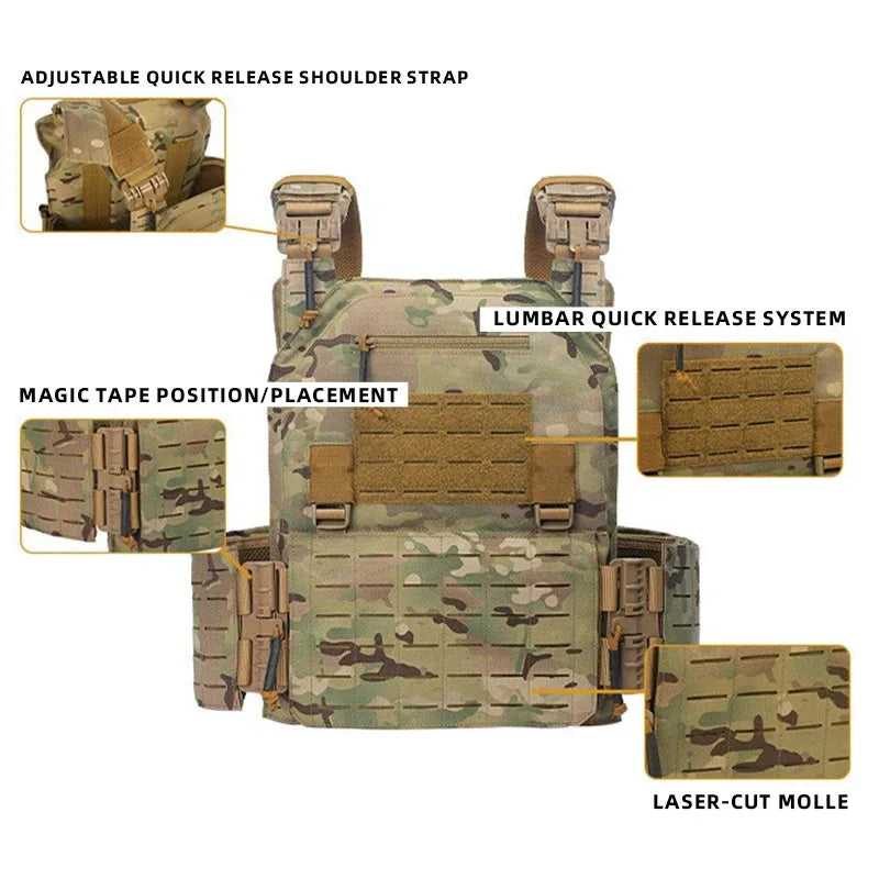 Quick disassembly multi-functional vest, outdoor training suit, CS protective suit, wilderness hunting safety vest